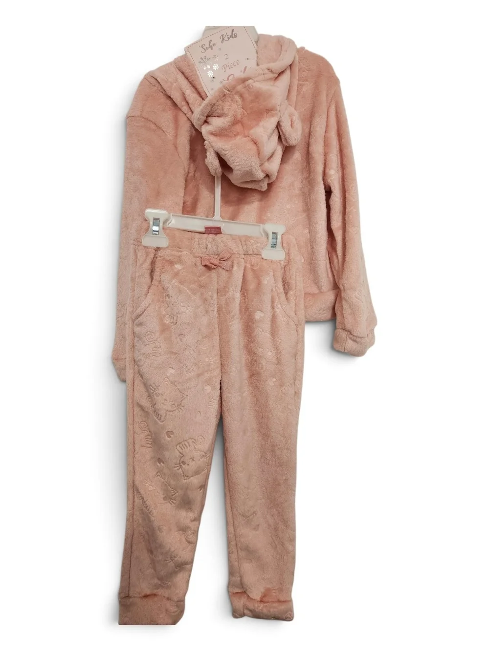 Soho Kids Girls 5 Pink Plush Fleece 2 Piece Set NWT | Cozy Winter Outfit